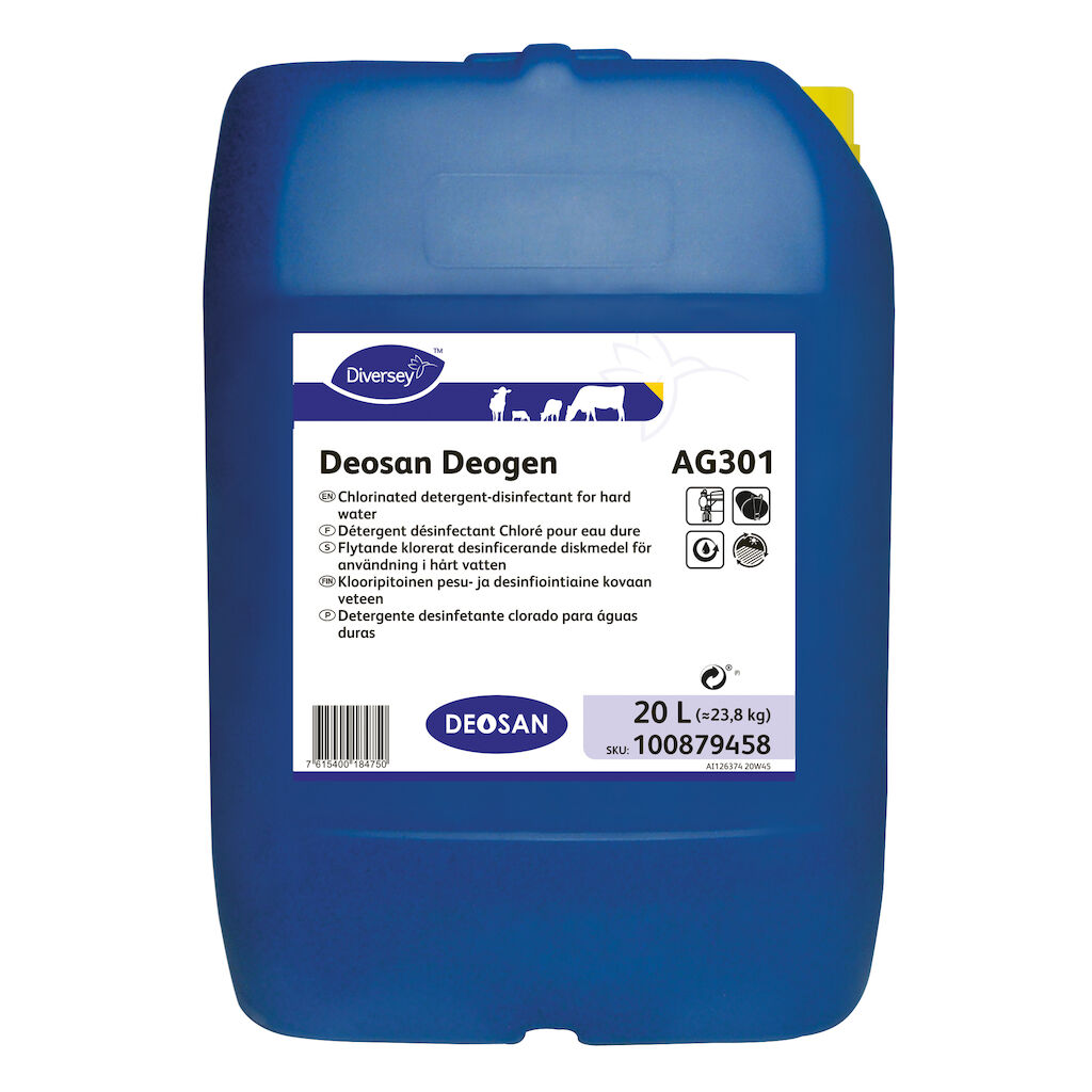 Deosan Deogen AG301 20L - Détergent désinfectant Chloré pour eau dure